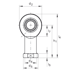桿端軸承 GIR17-DO, 根據(jù) DIN ISO 12 240-4 標(biāo)準(zhǔn)，帶右旋內(nèi)螺紋，需維護