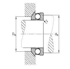 推力深溝球軸承 53215, 根據(jù) DIN 711/ISO 104 標(biāo)準(zhǔn)的主要尺寸，單向，帶球面軸承座圈，可分離
