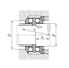 推力深溝球軸承 54306, 根據(jù) DIN 711/ISO 104 標(biāo)準(zhǔn)的主要尺寸，雙向，帶球面軸承座圈，可分離