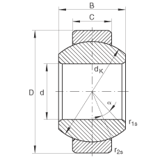 關(guān)節(jié)軸承 GE6-FO, 根據(jù) DIN ISO 12 240-1 標(biāo)準(zhǔn)，需維護(hù)