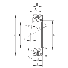 角接觸關(guān)節(jié)軸承 GE70-SX, 根據(jù) DIN ISO 12 240-2 標準，需維護