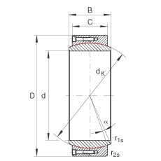 大的關節(jié)軸承 GE340-DW, 根據(jù) DIN ISO 12 240-1 標準，免維護