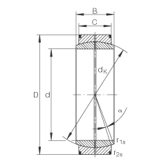 關(guān)節(jié)軸承 GE360-DO, 根據(jù) DIN ISO 12 240-1 標準，需維護