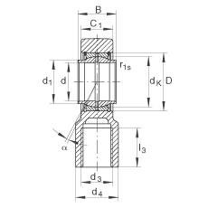 液壓桿端軸承 GIHNRK160-LO, 根據(jù) DIN ISO 12 240-4 標(biāo)準(zhǔn)，帶右旋螺紋夾緊裝置，需維護(hù)