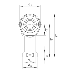 桿端軸承 GIKL12-PB, 根據(jù) DIN ISO 12 240-4 標(biāo)準(zhǔn)，帶左旋內(nèi)螺紋，需維護