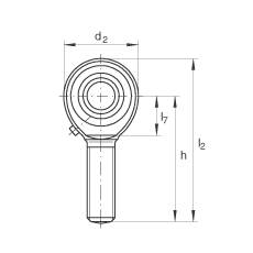 桿端軸承 GAKL22-PB, 根據(jù) DIN ISO 12 240-4 標(biāo)準(zhǔn)，帶左旋外螺紋，需維護(hù)