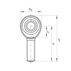 桿端軸承 GAKR25-PW, 根據(jù) DIN ISO 12 240-4 標(biāo)準(zhǔn)，帶右旋外螺紋，需維護(hù)