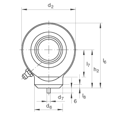 液壓桿端軸承 GK70-DO, 根據(jù) DIN ISO 12 240 標(biāo)準(zhǔn)，帶焊接面，需維護(hù)