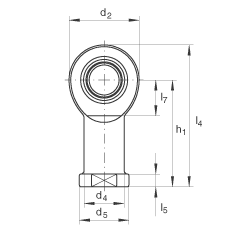 桿端軸承 GIL10-UK, 根據(jù) DIN ISO 12 240-4 標準，帶左旋內(nèi)螺紋，需維護
