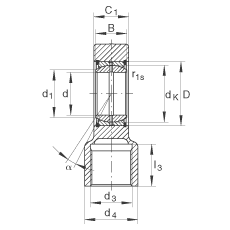 液壓桿端軸承 GIHRK120-DO, 根據(jù) DIN ISO 12 240-4 標(biāo)準(zhǔn)，帶右旋螺紋夾緊裝置，需維護