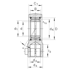 液壓桿端軸承 GIHRK30-DO, 根據(jù) DIN ISO 12 240-4 標(biāo)準(zhǔn)，帶右旋螺紋夾緊裝置，需維護(hù)
