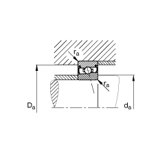 主軸軸承 HSS71910-C-T-P4S, 調(diào)節(jié)，成對安裝，接觸角 α = 15°，兩側(cè)唇密封，非接觸，加嚴(yán)公差