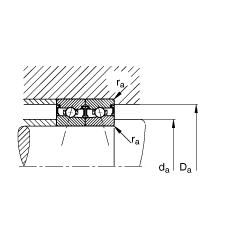 主軸軸承 HSS71910-C-T-P4S, 調(diào)節(jié)，成對安裝，接觸角 α = 15°，兩側(cè)唇密封，非接觸，加嚴(yán)公差