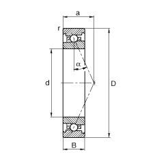 主軸軸承 HS71924-E-T-P4S, 調(diào)節(jié)，成對(duì)或單元安裝，接觸角 α = 25°，限制公差