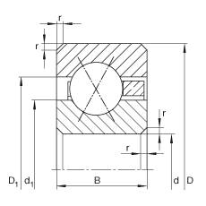 薄截面軸承 CSXG100, 四點接觸球軸承，類型X，運行溫度 -54°C 到 +120°C