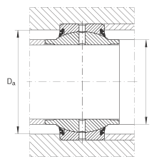 關(guān)節(jié)軸承 GE60-HO-2RS, 根據(jù) DIN ISO 12 240-1 標準, 需維護，兩側(cè)唇密封